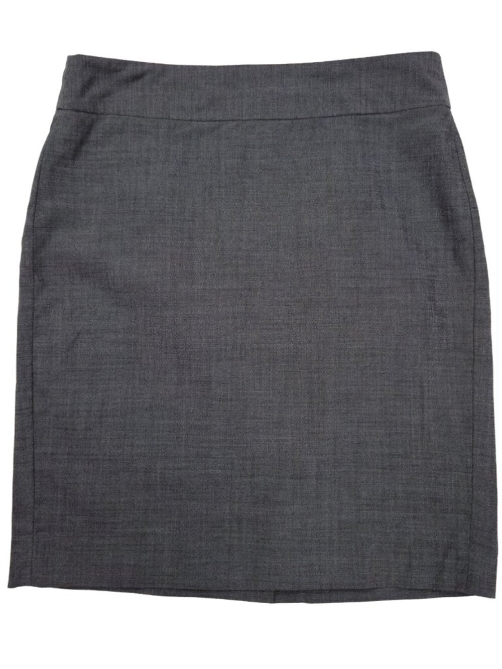 Banana Republic Pencil Knee Skirt Womens 10 Wool Stretch Lined Heathered Gray